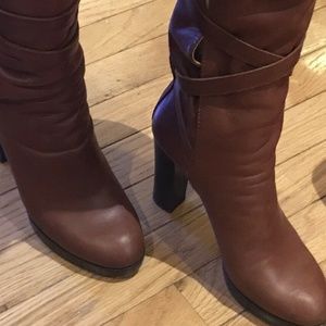 CHLOE BROWN LEATHER MID-CALF 'Silverado' Boots